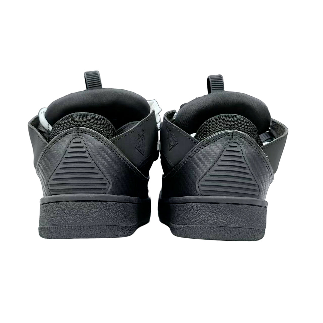 Lanvin Curb Sneakers 'Black' - Black/White Chevron Laces