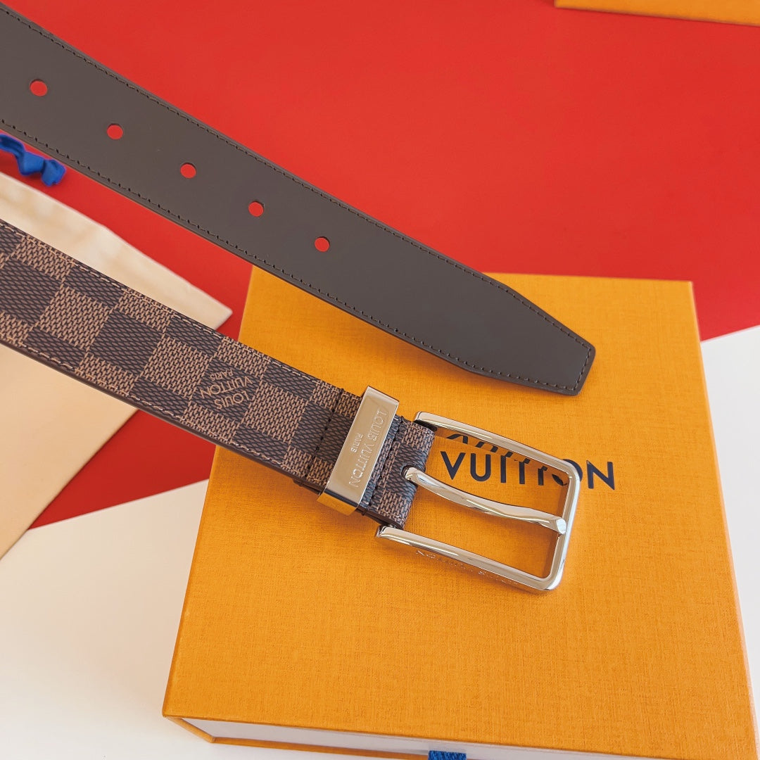 Louis Vuitton Pont Neuf 35mm Reversible Damier Ebene Belt
