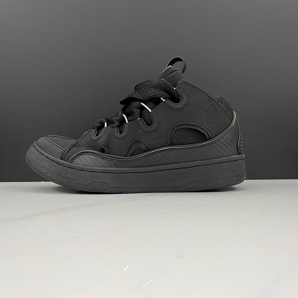 Lanvin Curb Sneakers 'Full Black' - Tonal Chevron Laces