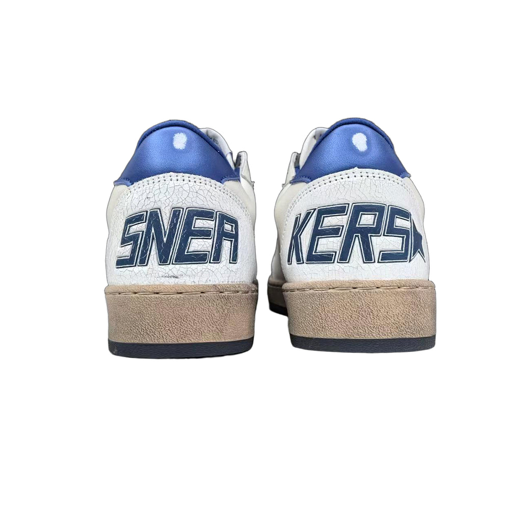 Golden Goose Ball Star White Leather Blue