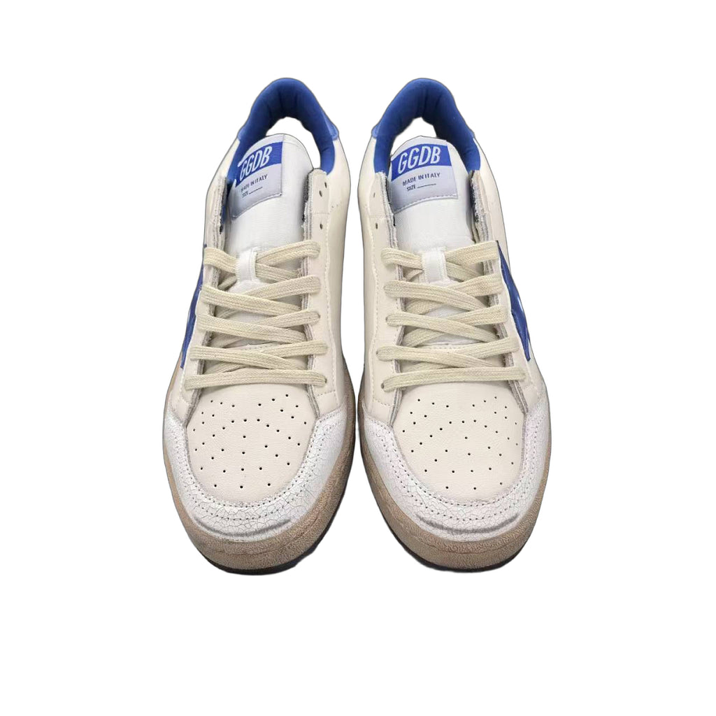 Golden Goose Ball Star White Leather Blue