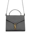 Y Cassandra Medium Top Handle in Box Y Leather and Suede