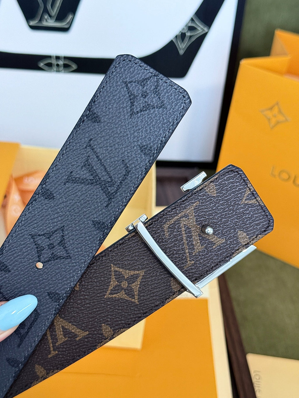 Louis Vuitton LV Initiales 40mm Reversible Belt Monogram Eclipse