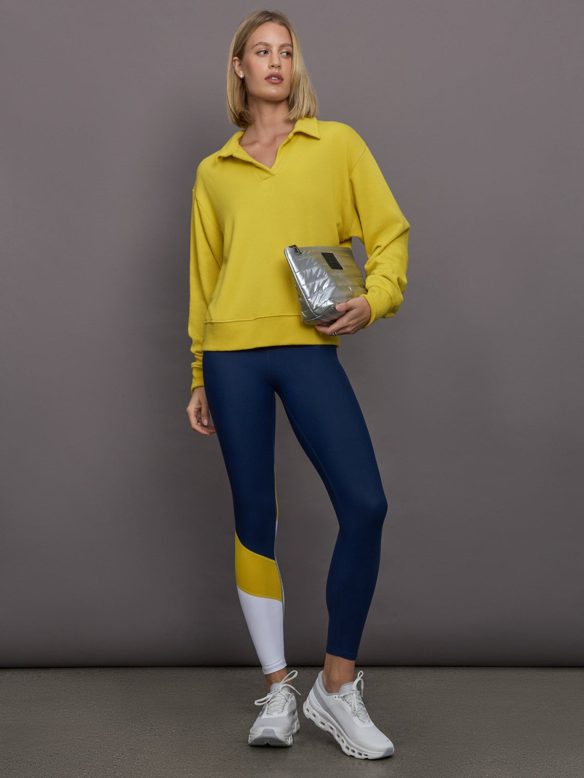 Colorblock Legging in Melt - Navy/Mango/White