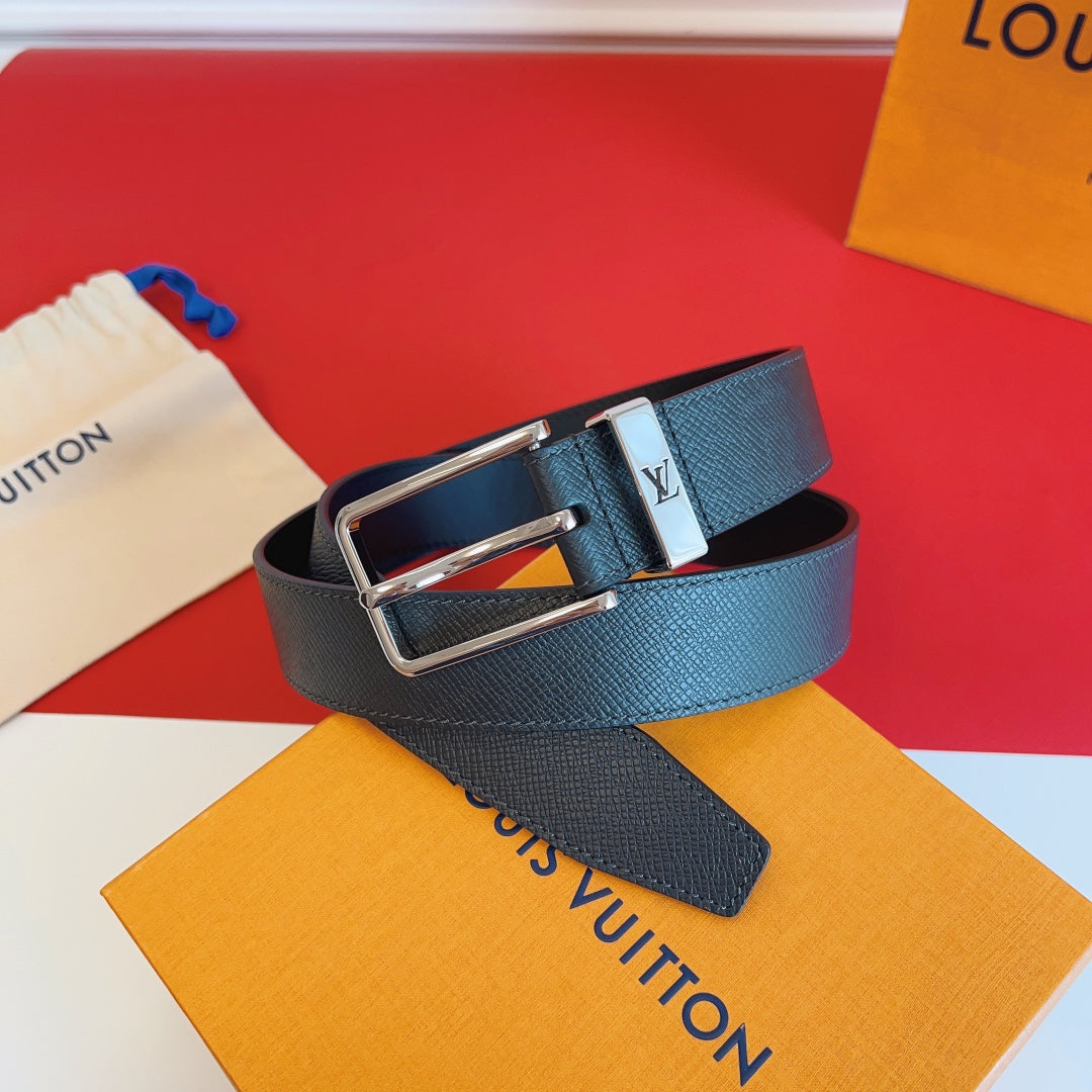 Louis Vuitton Pont Neuf 35mm Reversible Taiga Leather Belt