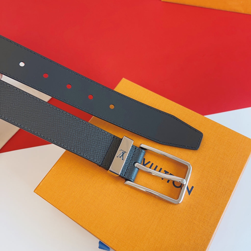 Louis Vuitton Pont Neuf 35mm Reversible Taiga Leather Belt