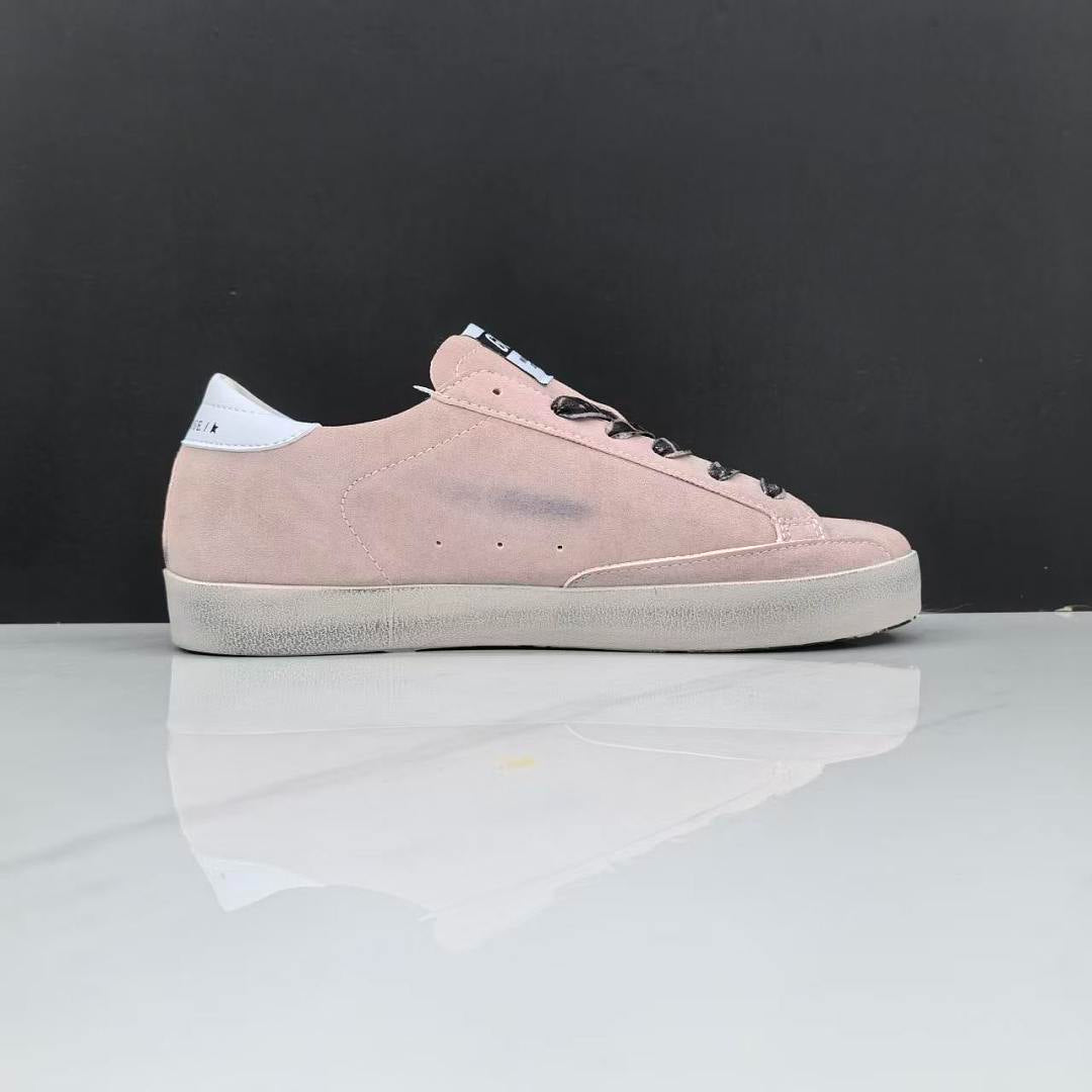 Golden Goose Super-Star Pink Suede Silver Glitter