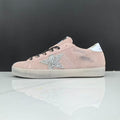 Golden Goose Super-Star Pink Suede Silver Glitter