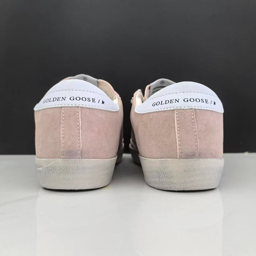 Golden Goose Super-Star Pink Suede Silver Glitter