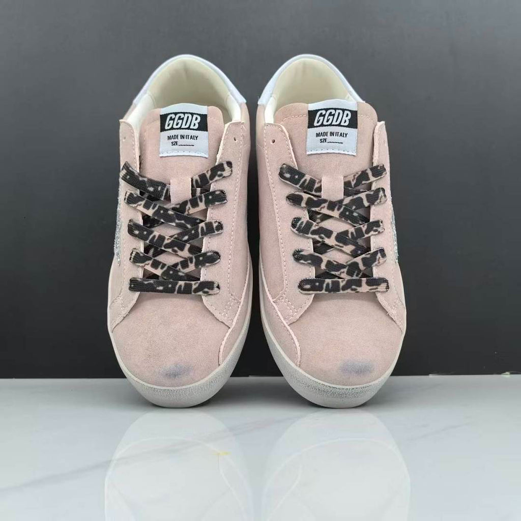 Golden Goose Super-Star Pink Suede Silver Glitter