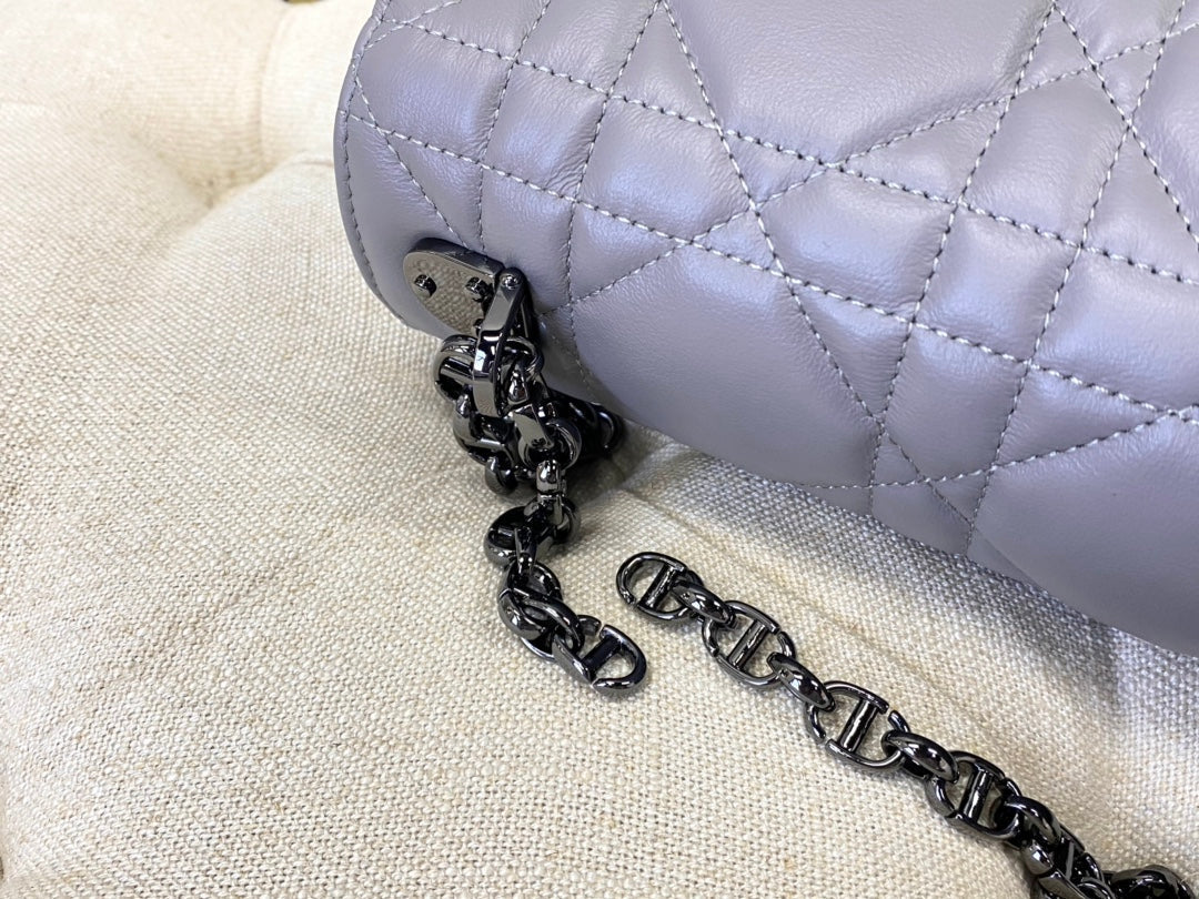 LARGE CARO BAG 28 OPALINE PURPLE CALFSKIN BLACK HARDWARE