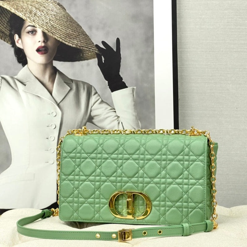 LARGE CARO BAG 28 LIGHT GREEN CALFSKIN