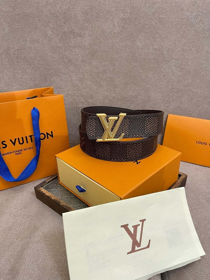 Louis Vuitton LV Initiales 40MM Reversible Belt Damier Heritage Brown