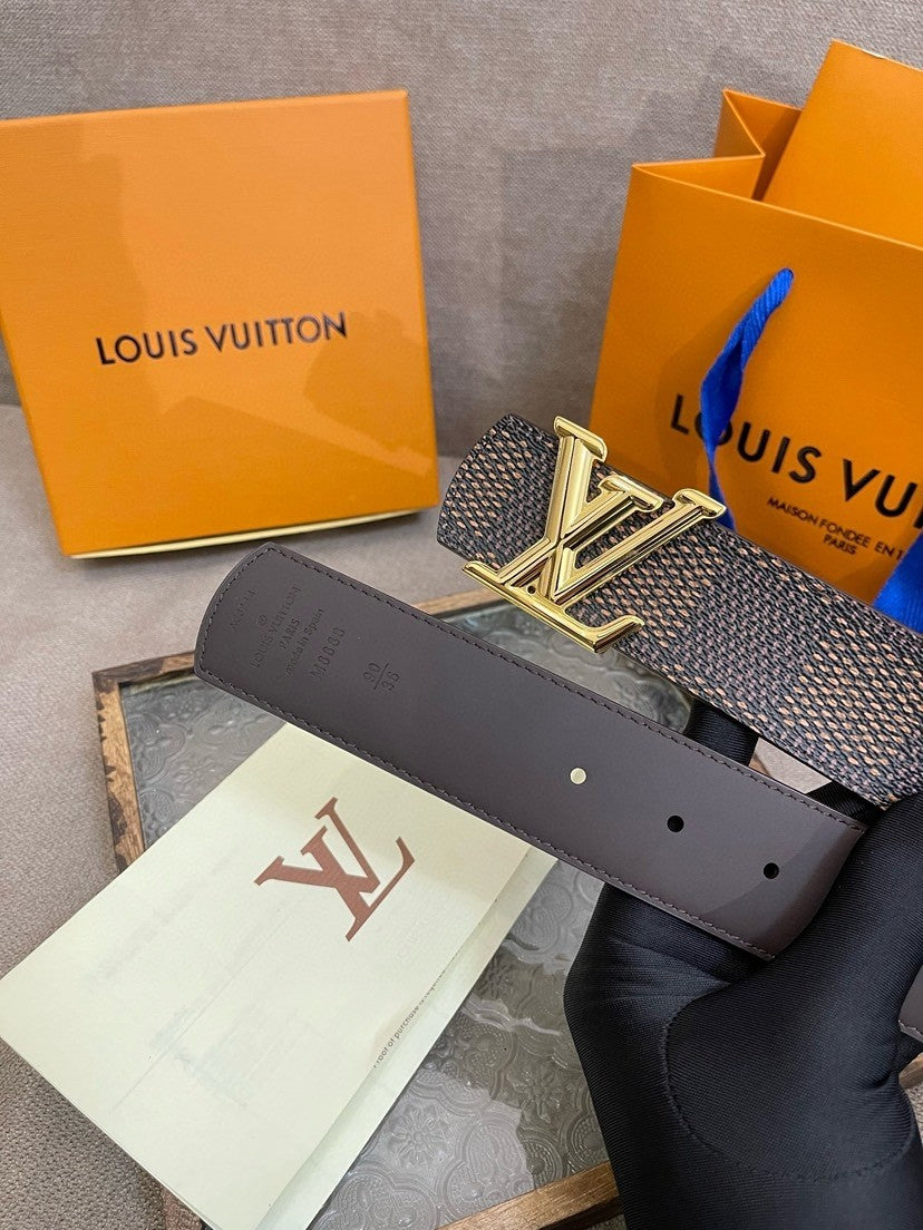 Louis Vuitton LV Initiales 40MM Reversible Belt Damier Heritage Brown