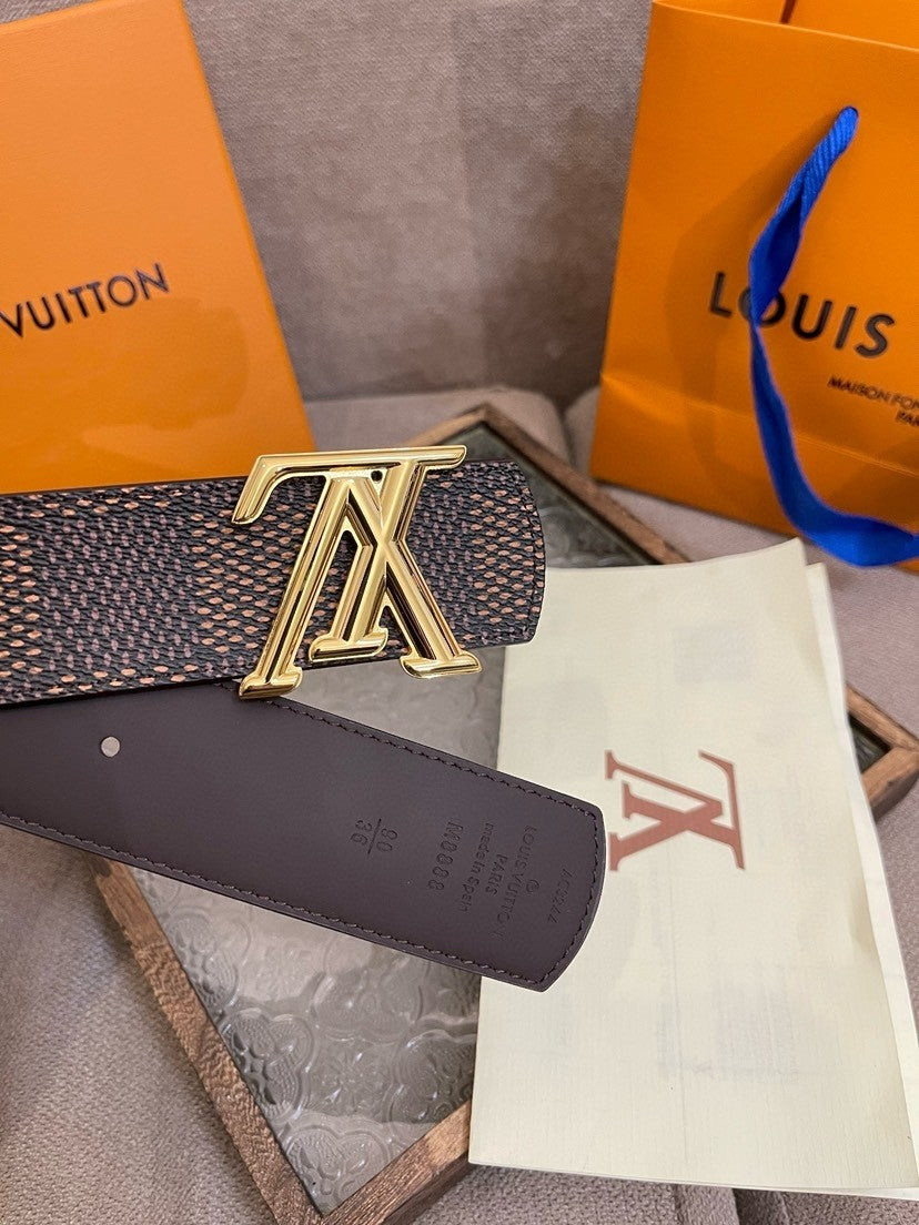 Louis Vuitton LV Initiales 40MM Reversible Belt Damier Heritage Brown