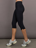 High Rise Capri Legging in Melt - Black