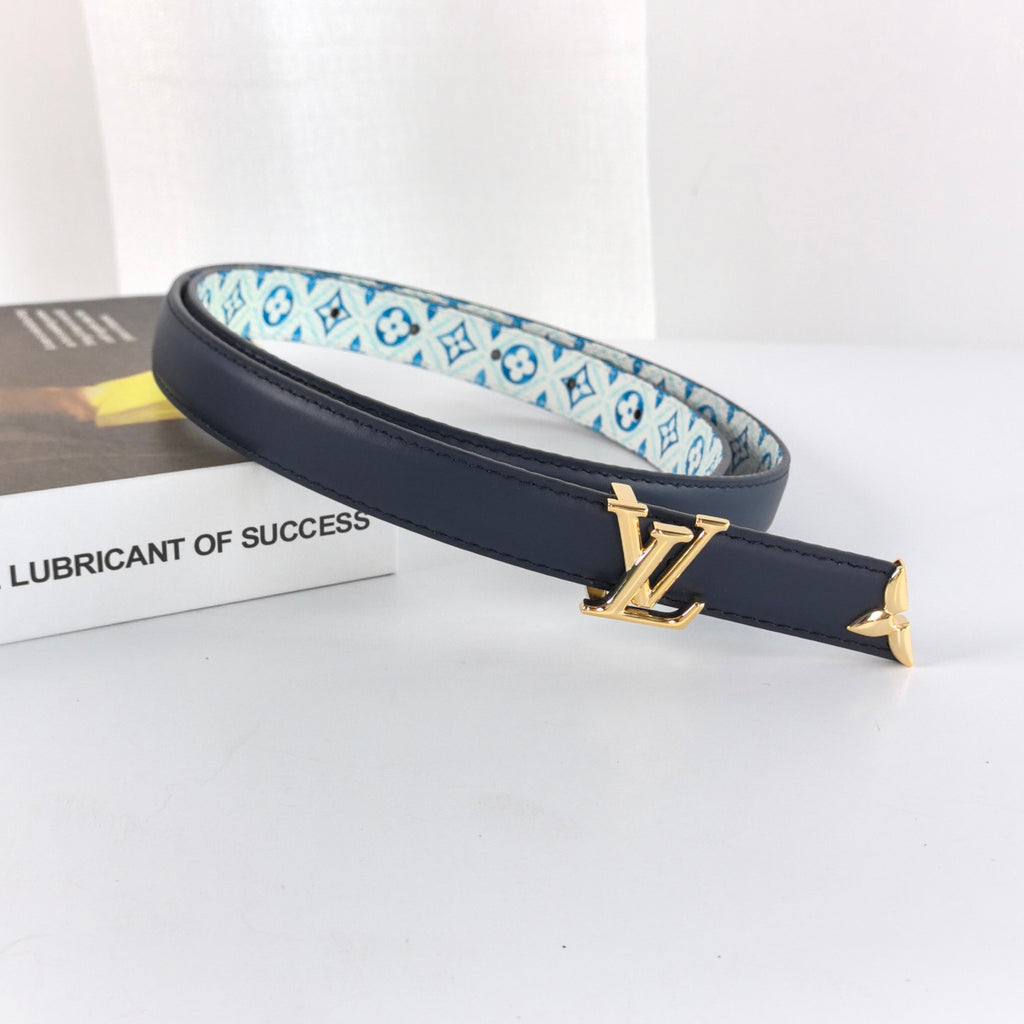 Louis Vuitton Pretty LV 20MM Reversible Belt Navy Blue Monogram