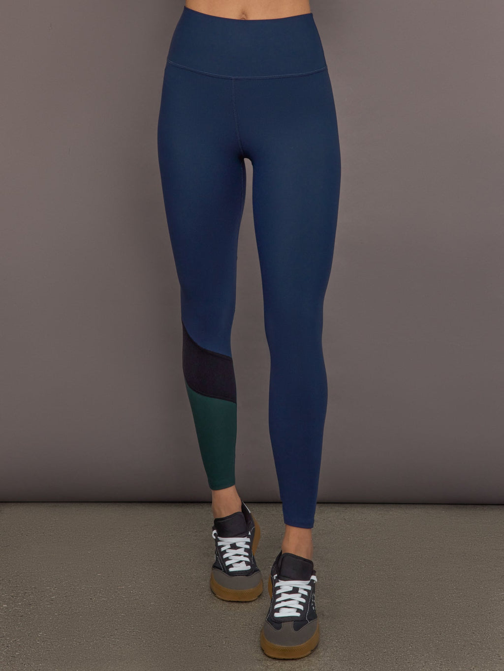 Colorblock Legging in Melt - Navy/Black/Forest
