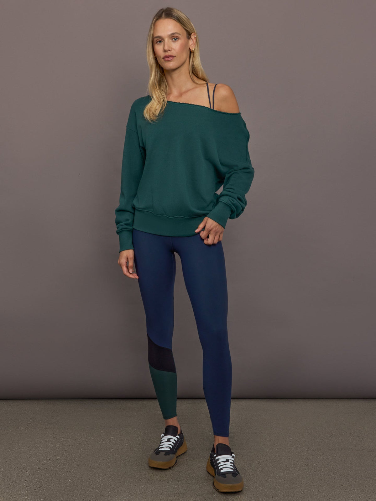 Colorblock Legging in Melt - Navy/Black/Forest