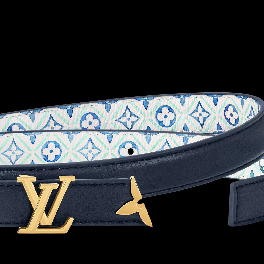 Louis Vuitton Pretty LV 20MM Reversible Belt Navy Blue Monogram