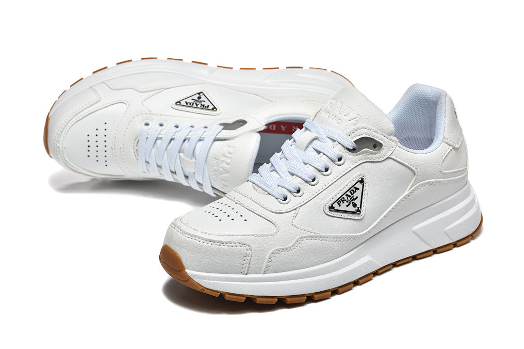 Prada Prax 01 Re-Nylon and Brushed Leather White/Gold Gum