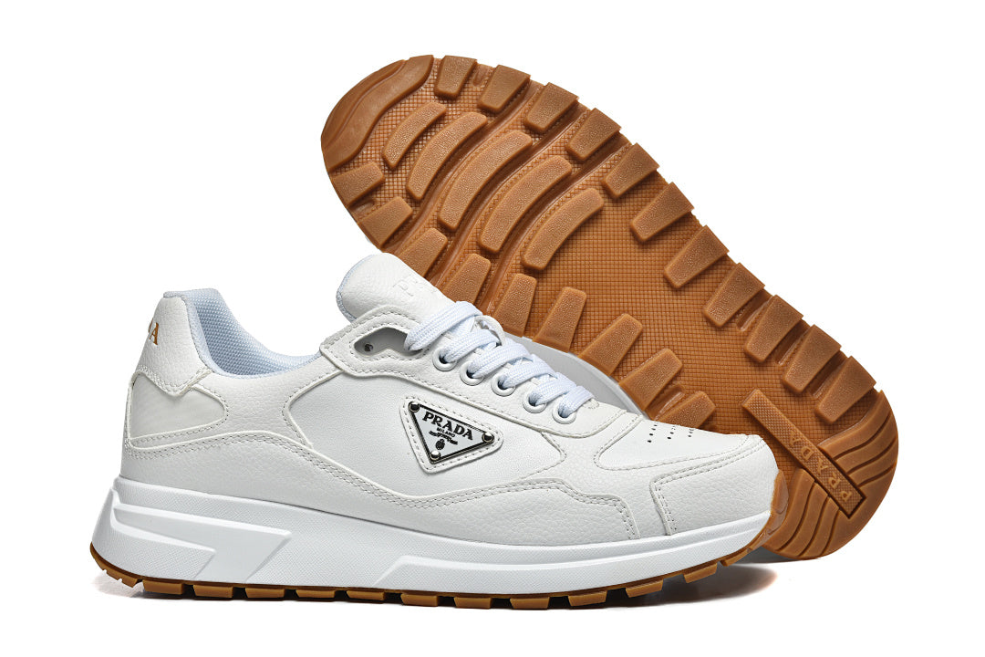 Prada Prax 01 Re-Nylon and Brushed Leather White/Gold Gum