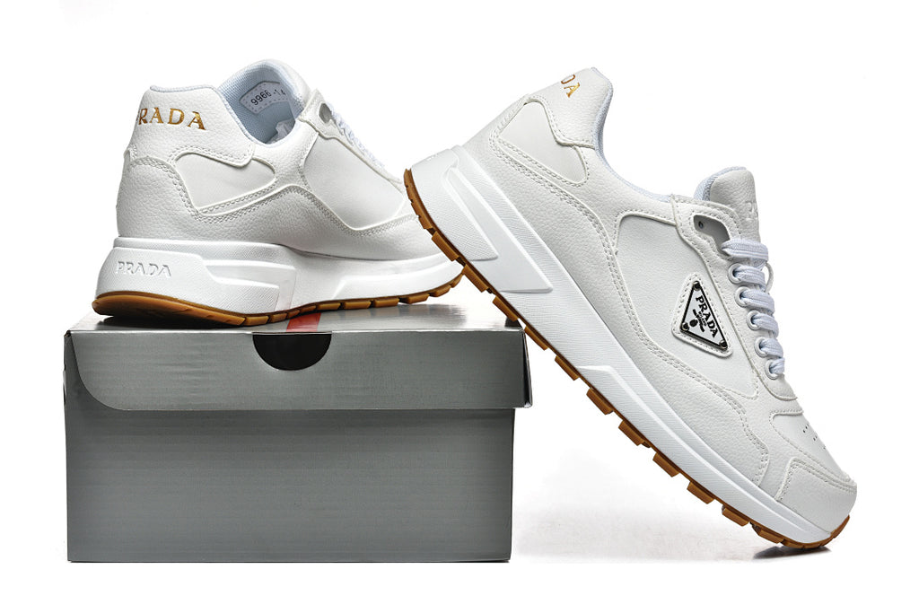 Prada Prax 01 Re-Nylon and Brushed Leather White/Gold Gum