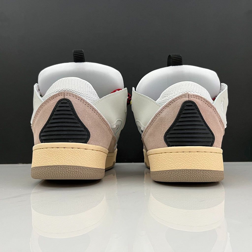 Lanvin Curb Sneakers 'White Light Pink' - Multicolor Chevron Laces