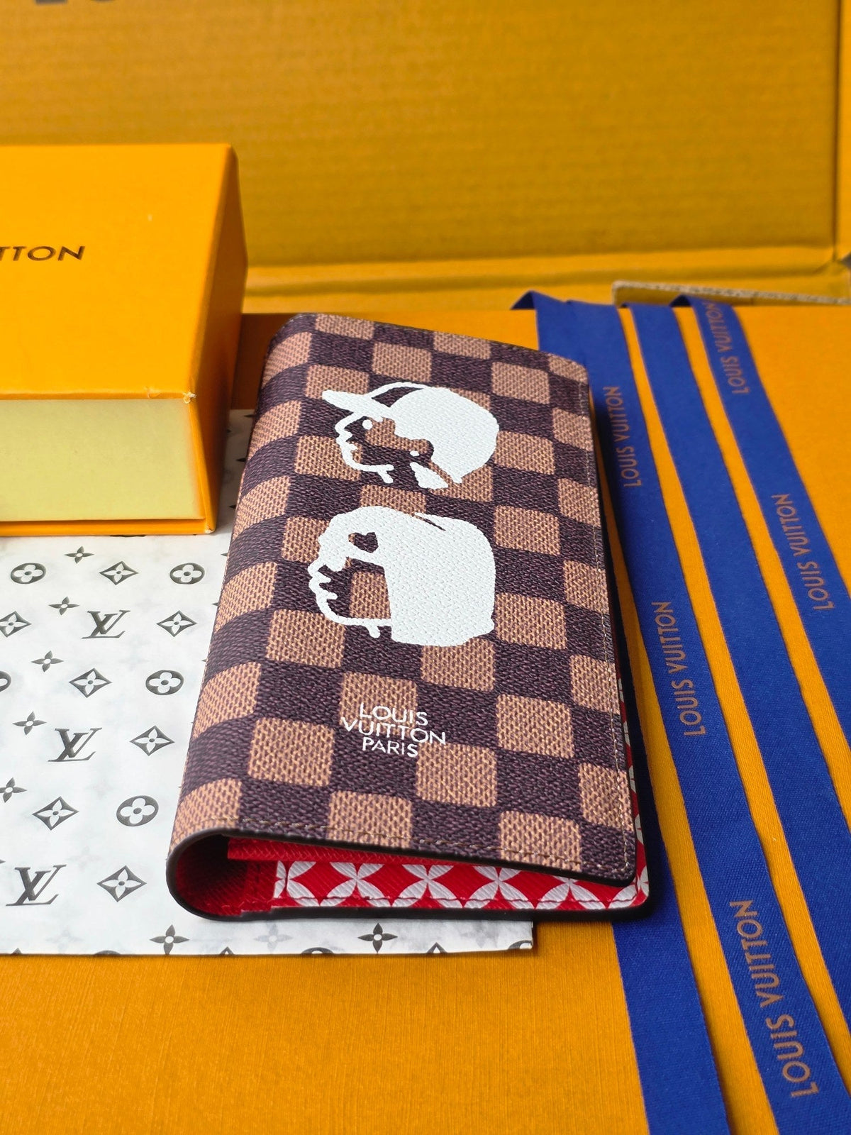LV Collaboration Suit Clip  Brown PVC Fabric with Leather 274756