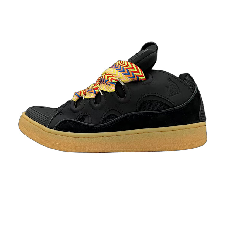 Lanvin Curb Sneakers 'Black Gum' - Multicolor Chevron Laces