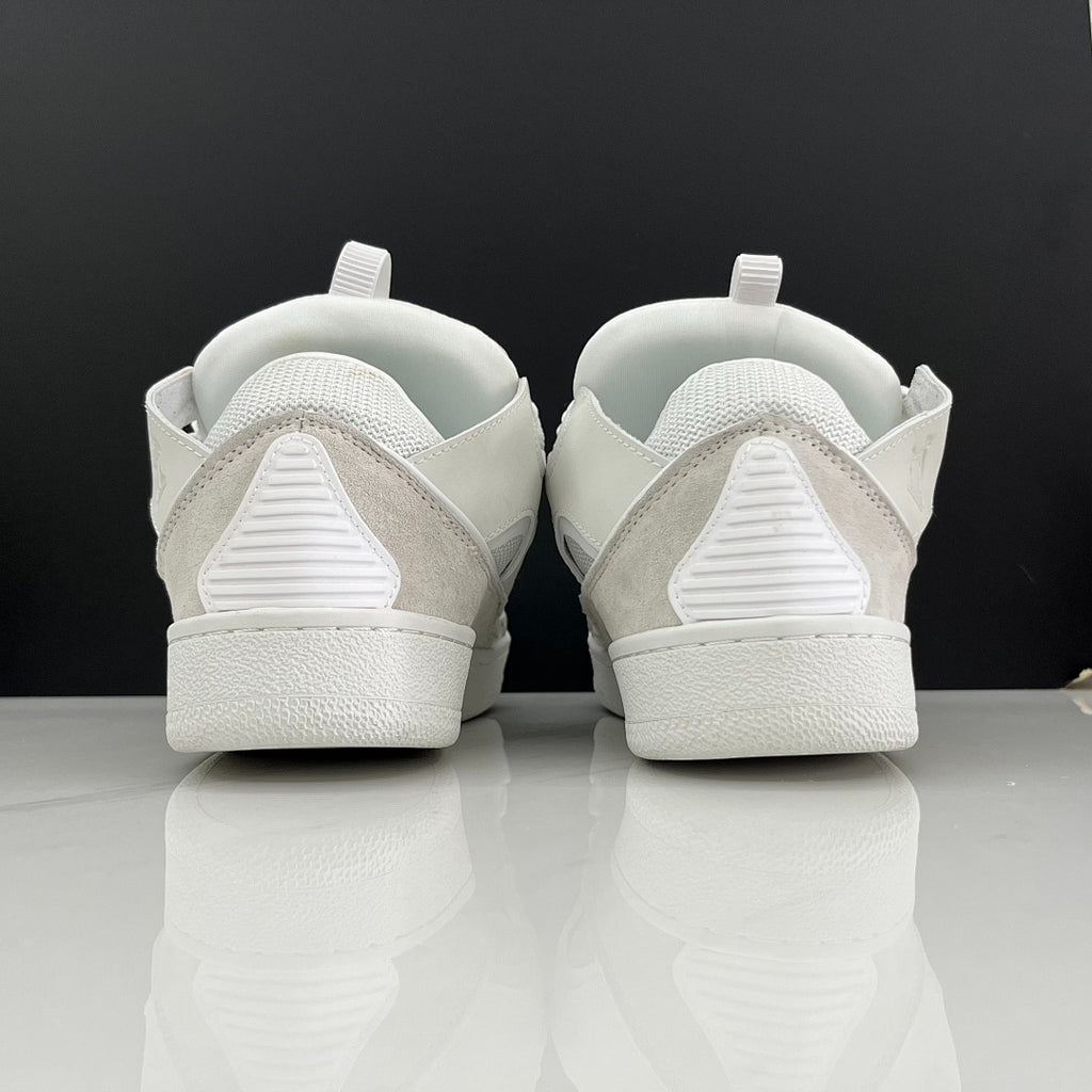 Lanvin Curb Sneakers 'Optic White' - Tonal Chevron Laces