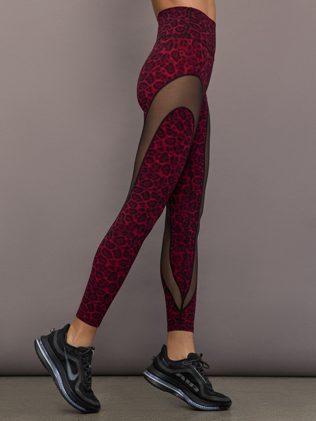 Sheer Spliced Legging in Melt - Red Leopard