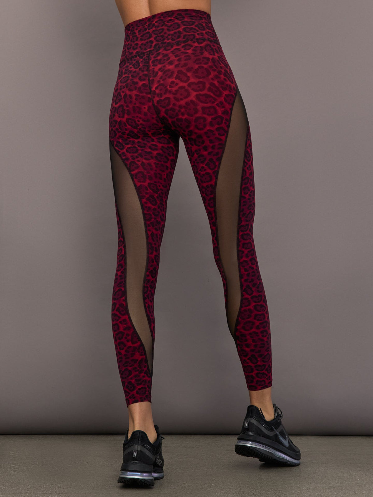 Sheer Spliced Legging in Melt - Red Leopard