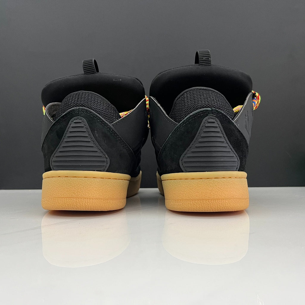 Lanvin Curb Sneakers 'Black Gum' - Multicolor Chevron Laces