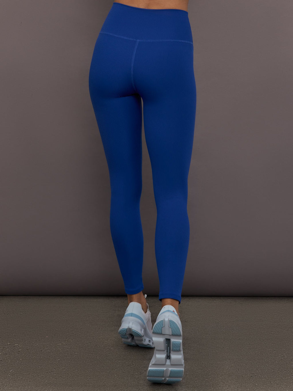 High Rise Legging in Ribbed Melt - Cobalt
