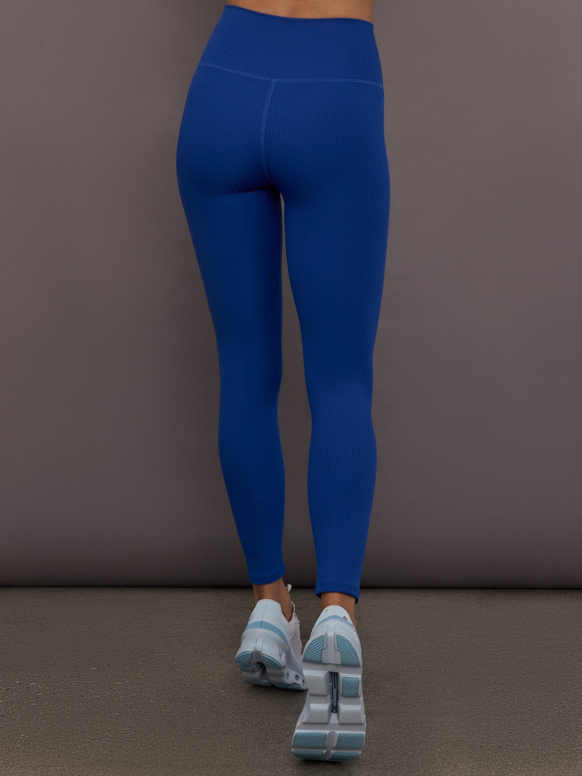 High Rise Legging in Ribbed Melt - Cobalt