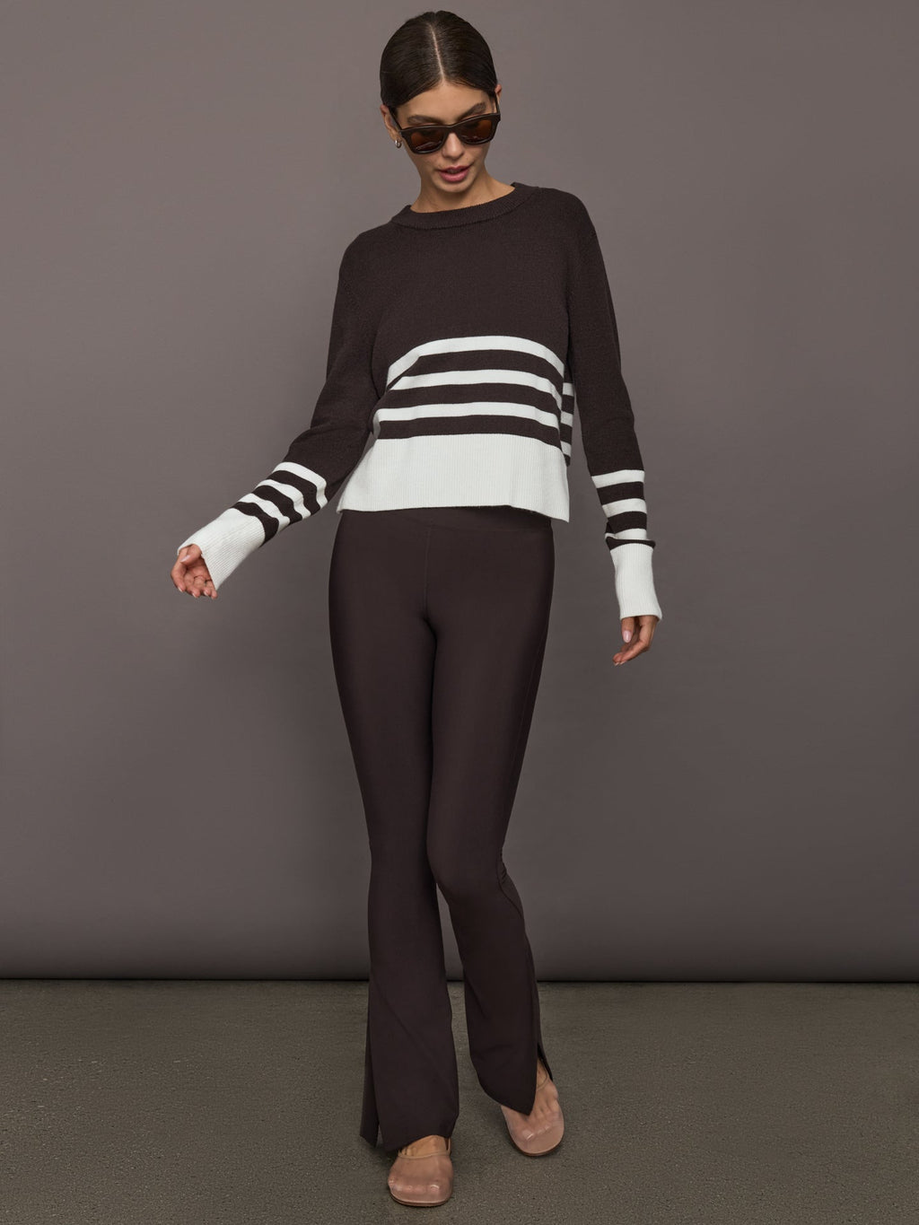 Split Bootcut Legging in Melt - Chocolate Torte