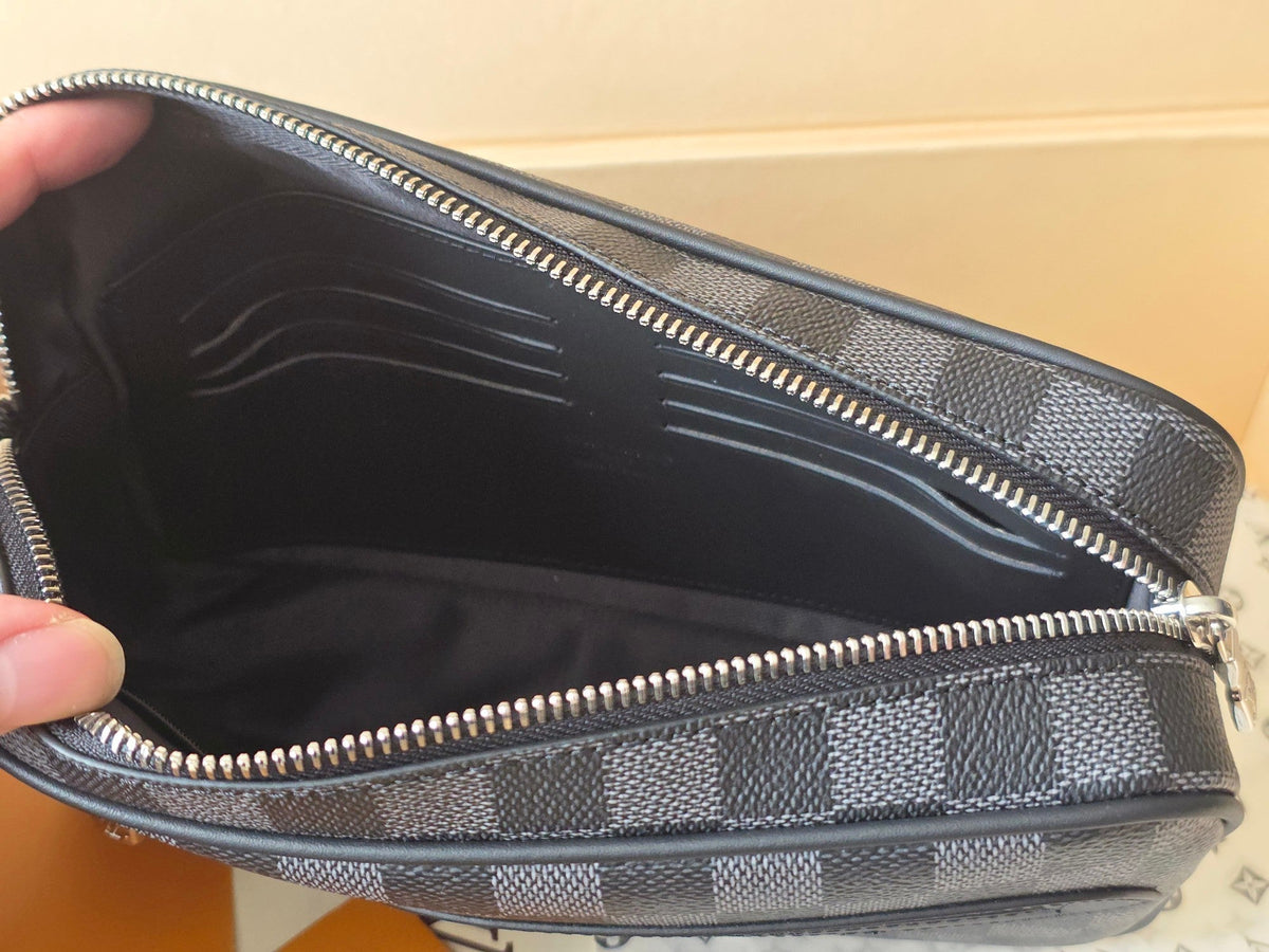 LV Pochette Kasai Clutch Brown PVC Fabric with Cowhide 275280
