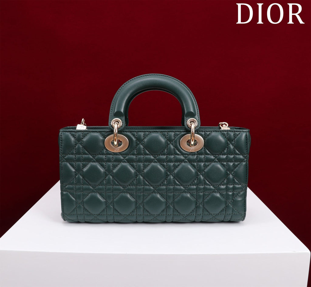 medium lady d-joy 26 dark green lambskin