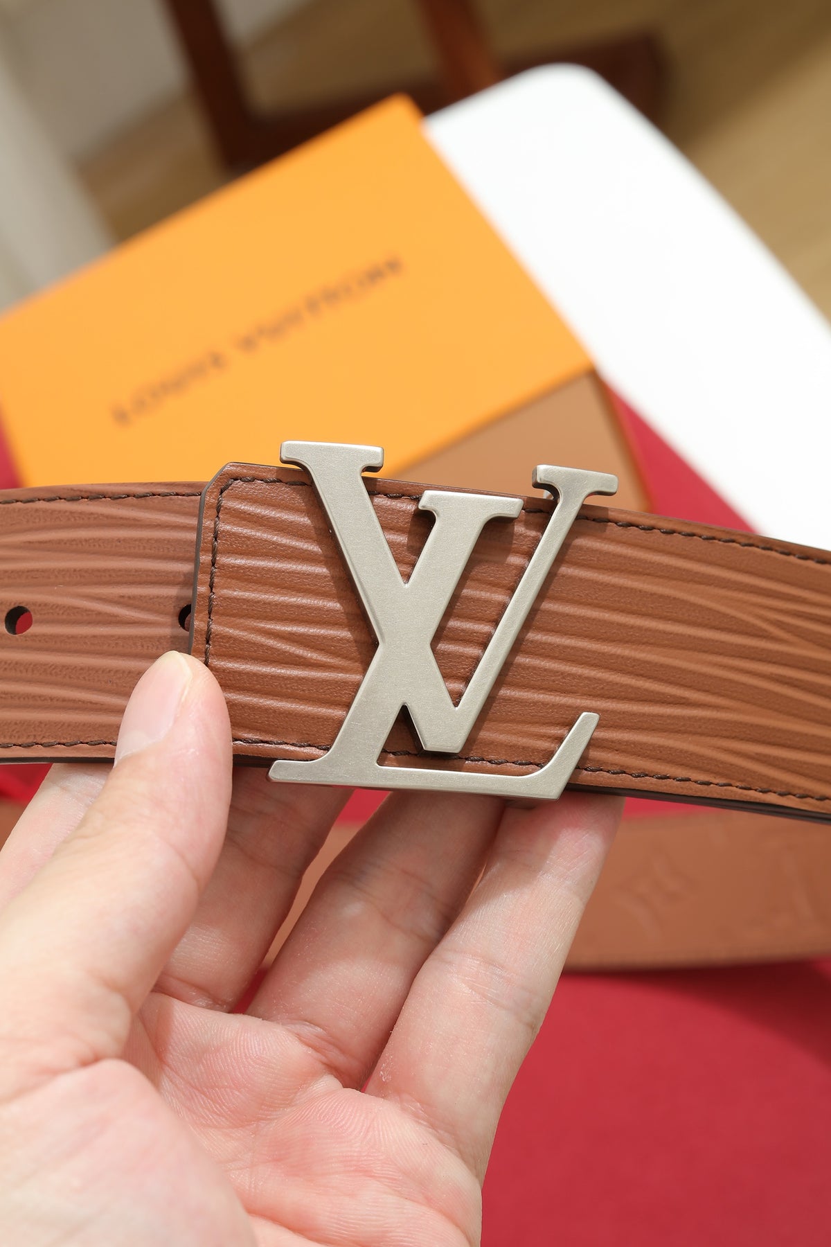 Louis Vuitton LV Heritage 35MM Reversible Belt Cognac