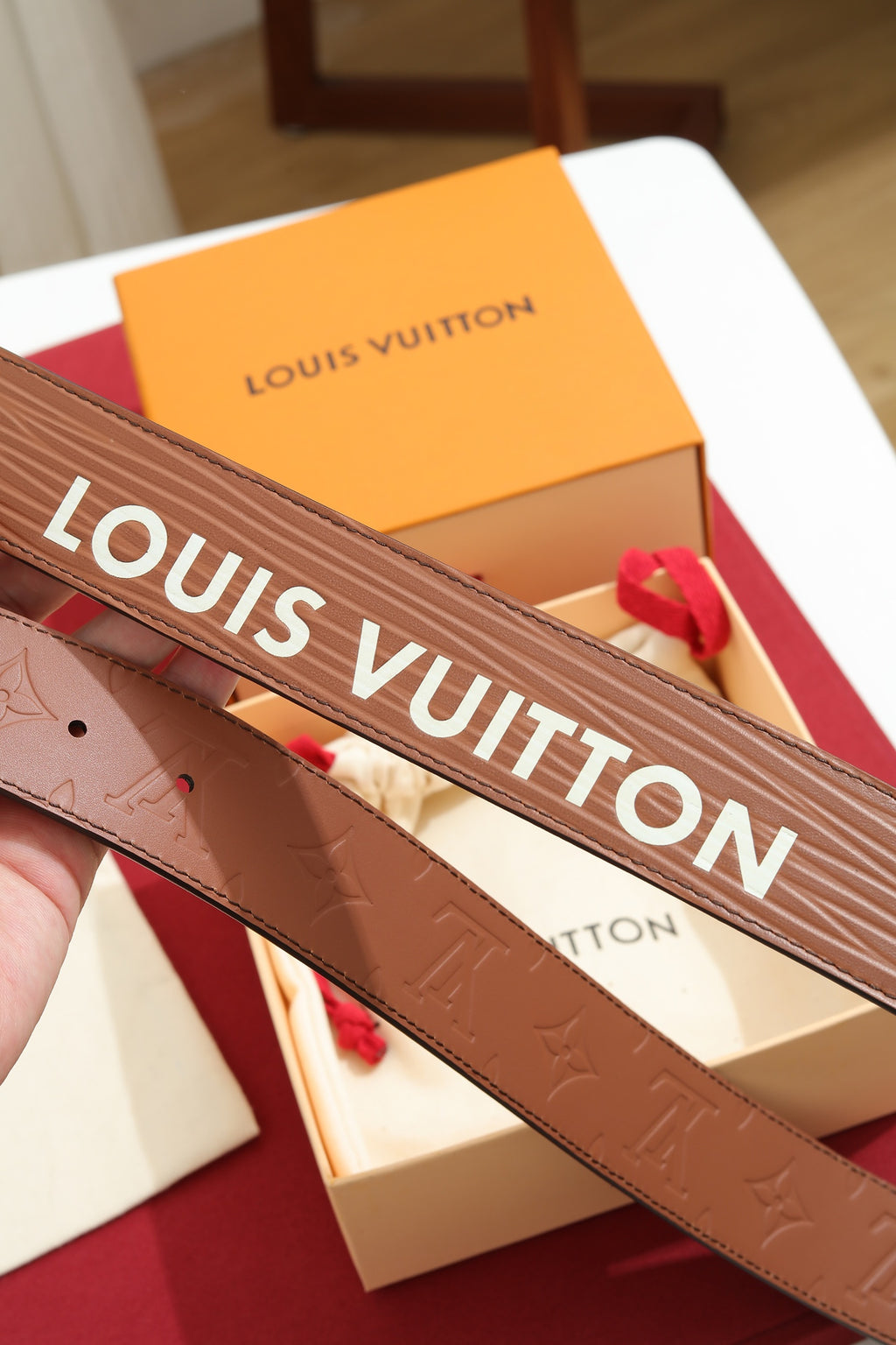 Louis Vuitton LV Heritage 35MM Reversible Belt Cognac