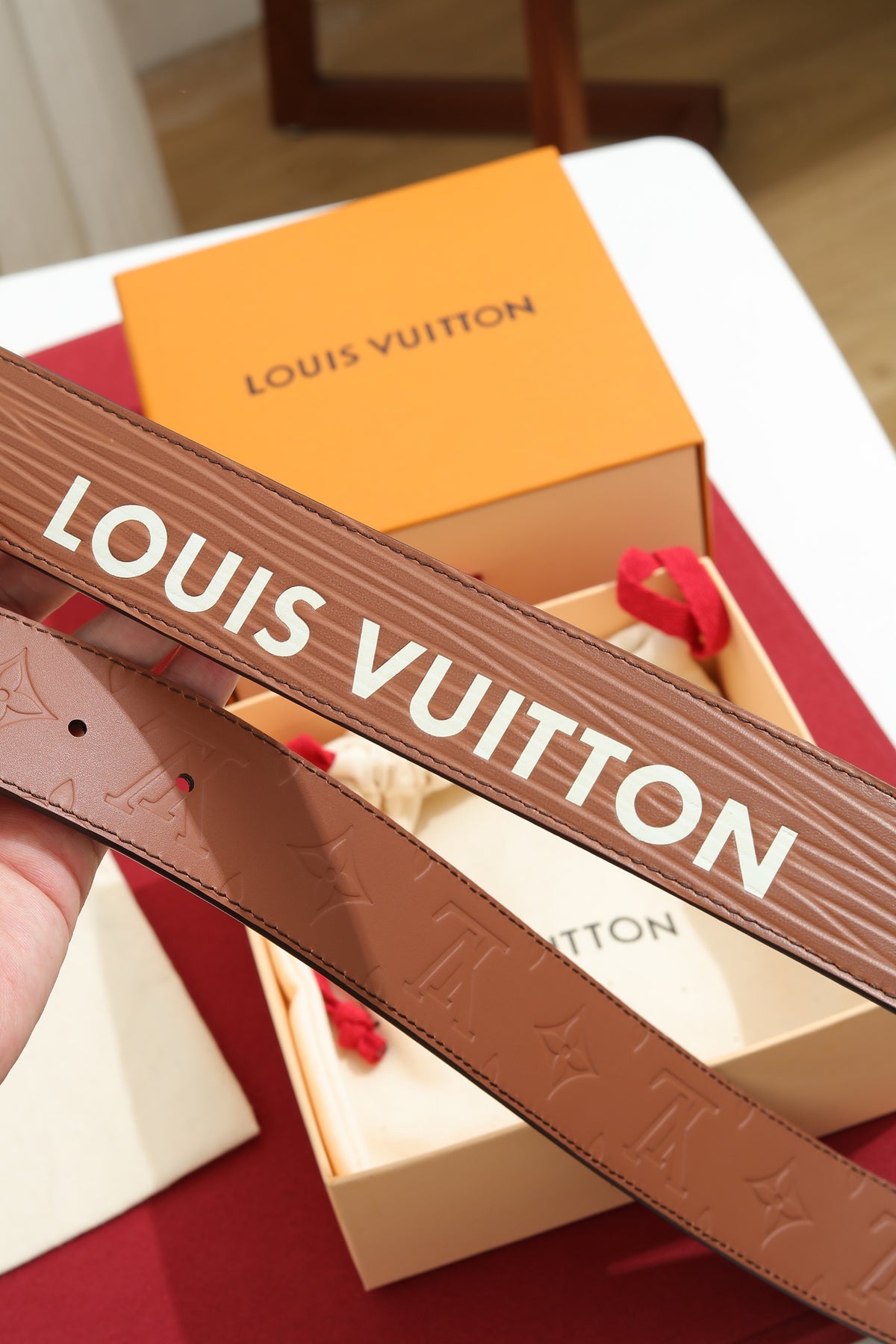 Louis Vuitton LV Heritage 35MM Reversible Belt Cognac