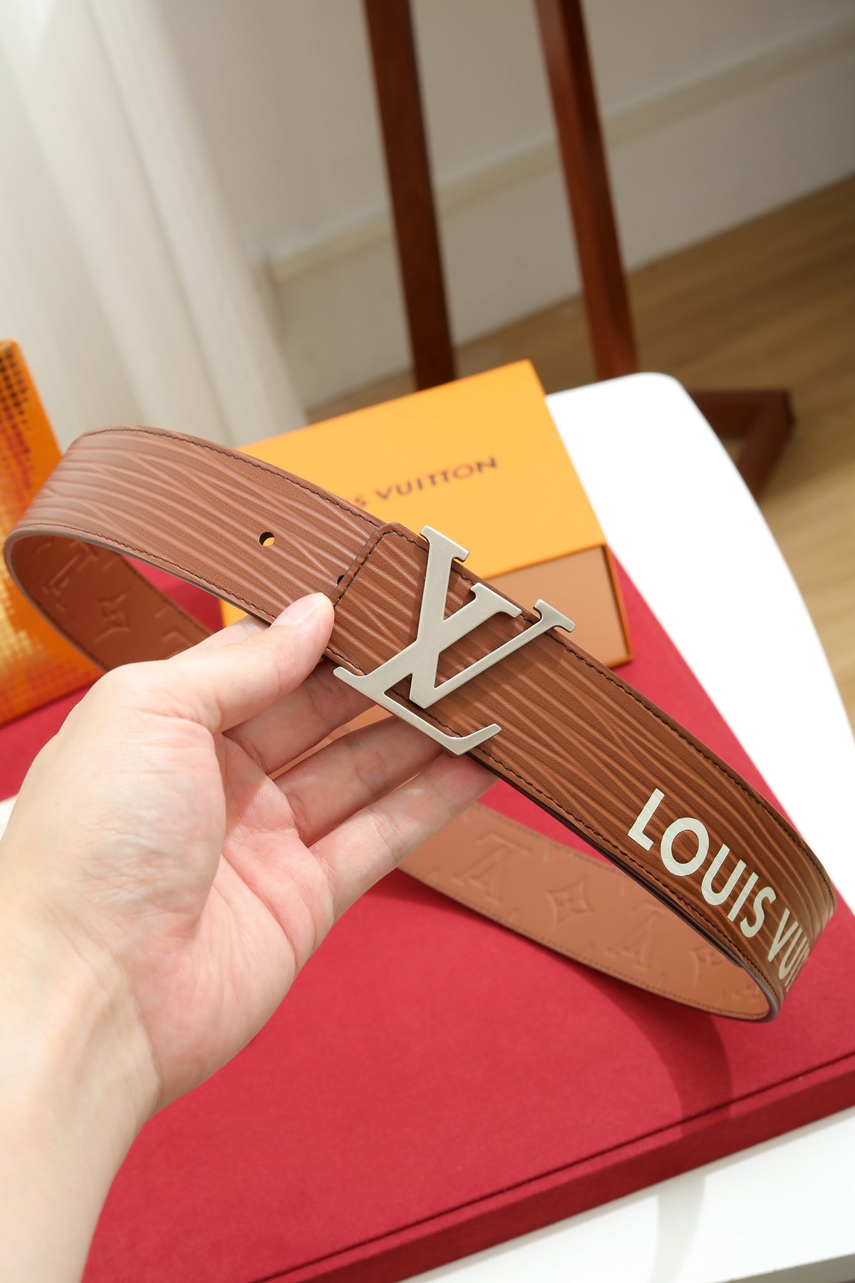 Louis Vuitton LV Heritage 35MM Reversible Belt Cognac