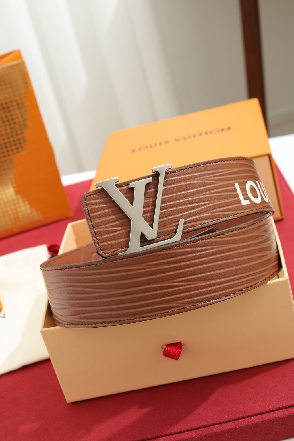 Louis Vuitton LV Heritage 35MM Reversible Belt Cognac