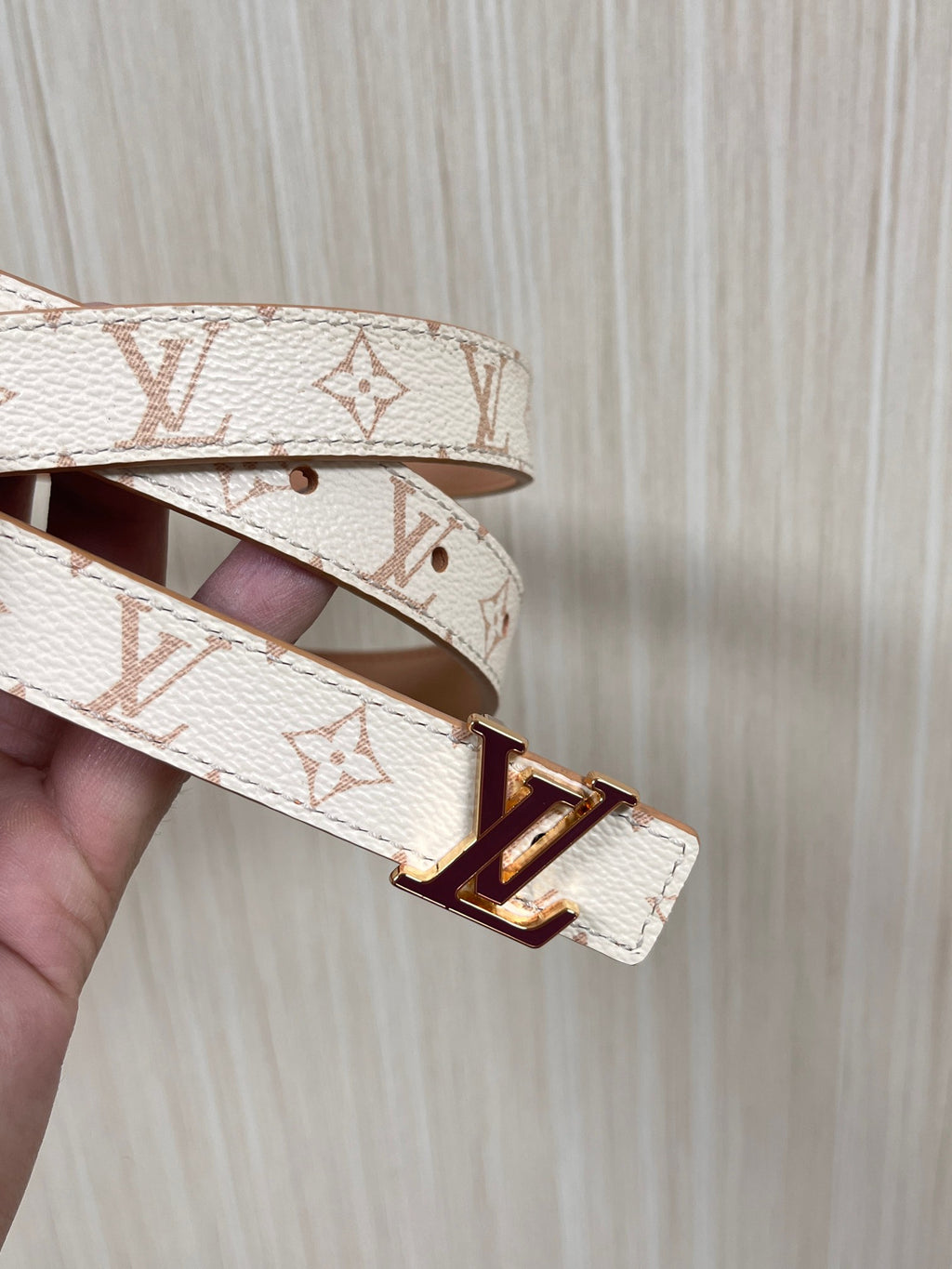Louis Vuitton LV Initiales 30MM Reversible Belt Monogram Canvas White/Pink