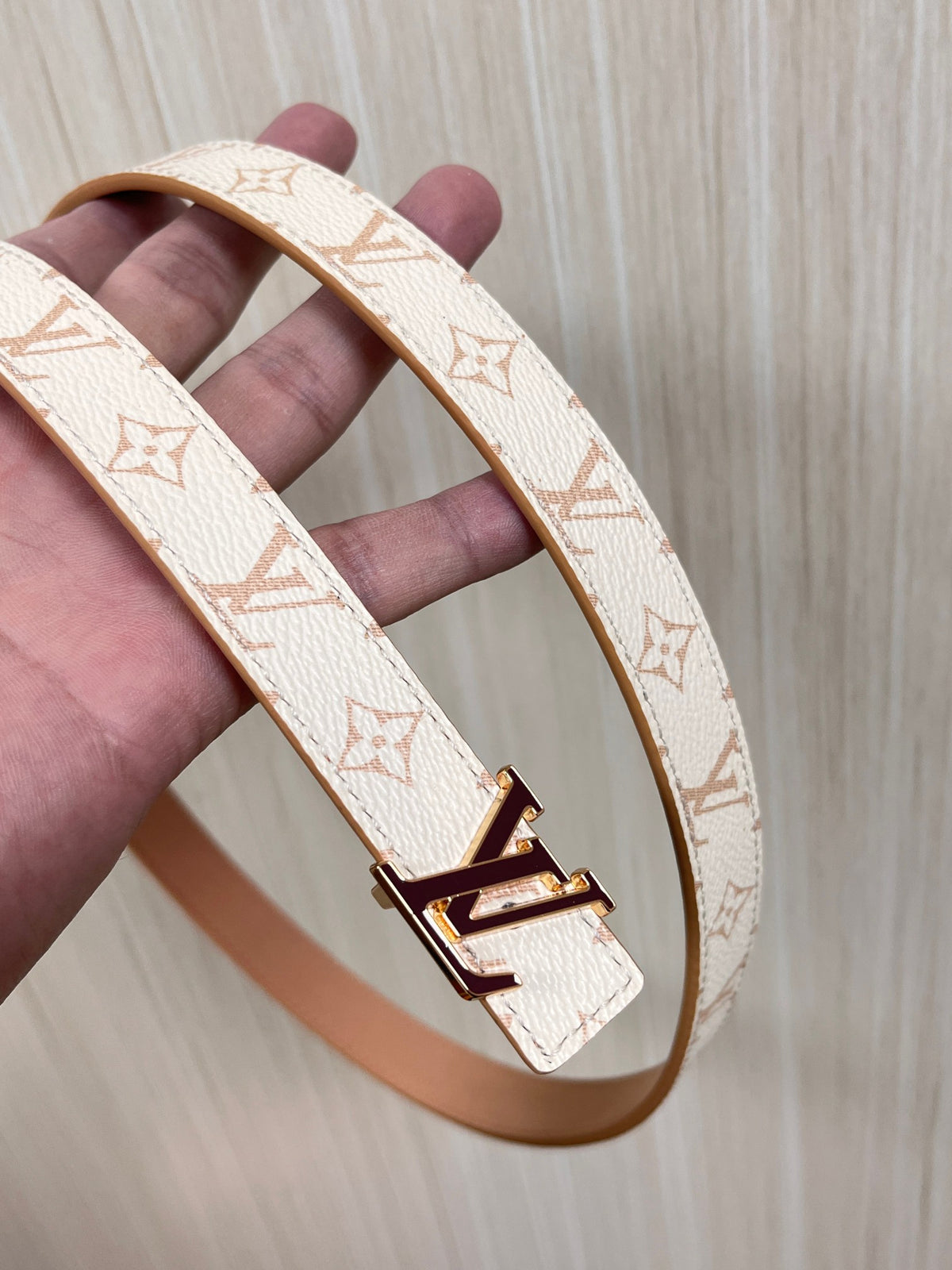 Louis Vuitton LV Initiales 30MM Reversible Belt Monogram Canvas White/Pink