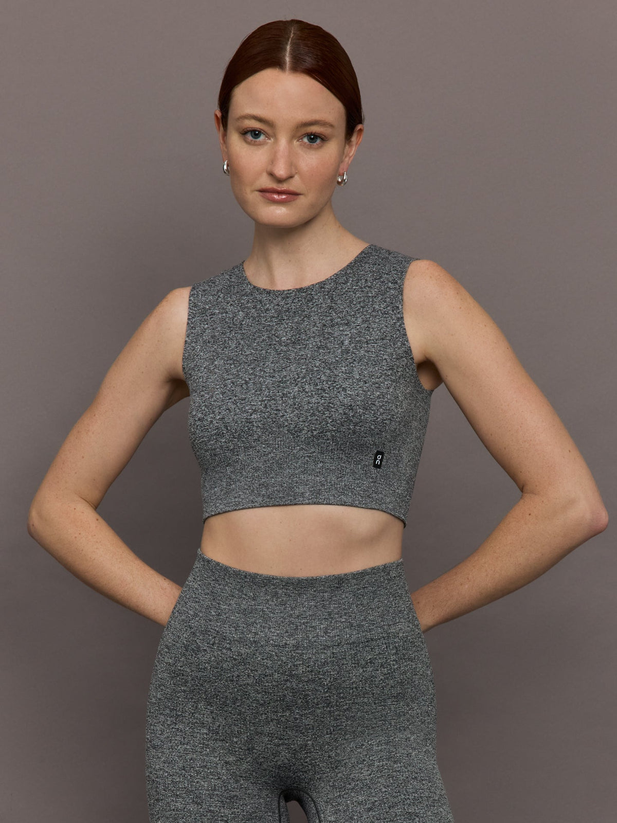 Studio Knit Crop - Graphite Heather