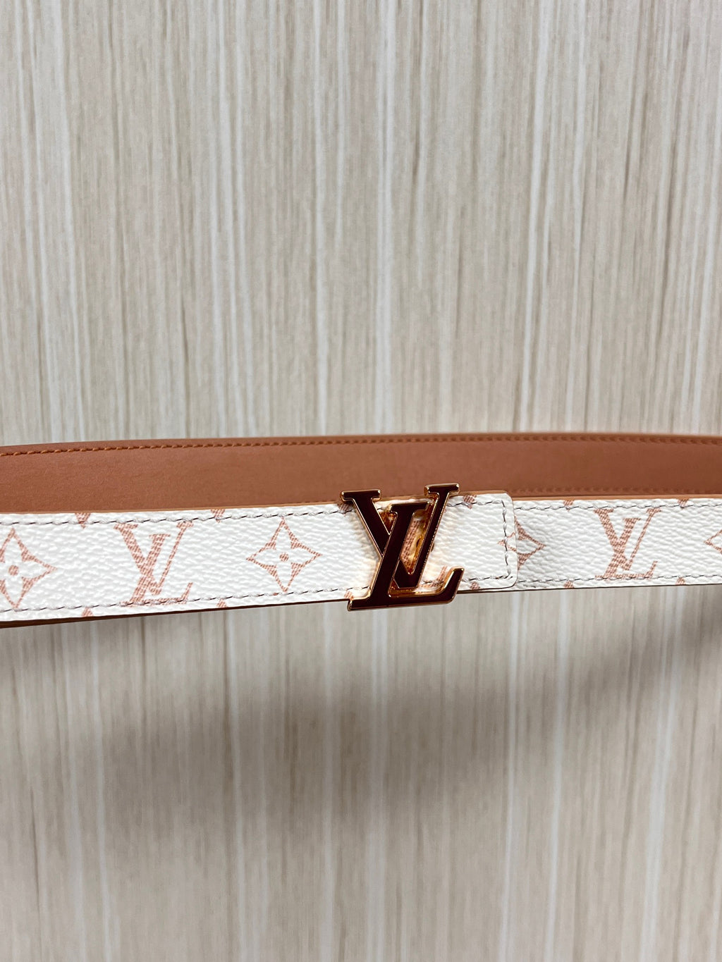 Louis Vuitton LV Initiales 30MM Reversible Belt Monogram Canvas White/Pink