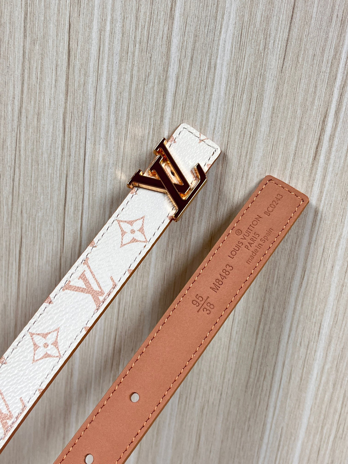 Louis Vuitton LV Initiales 30MM Reversible Belt Monogram Canvas White/Pink
