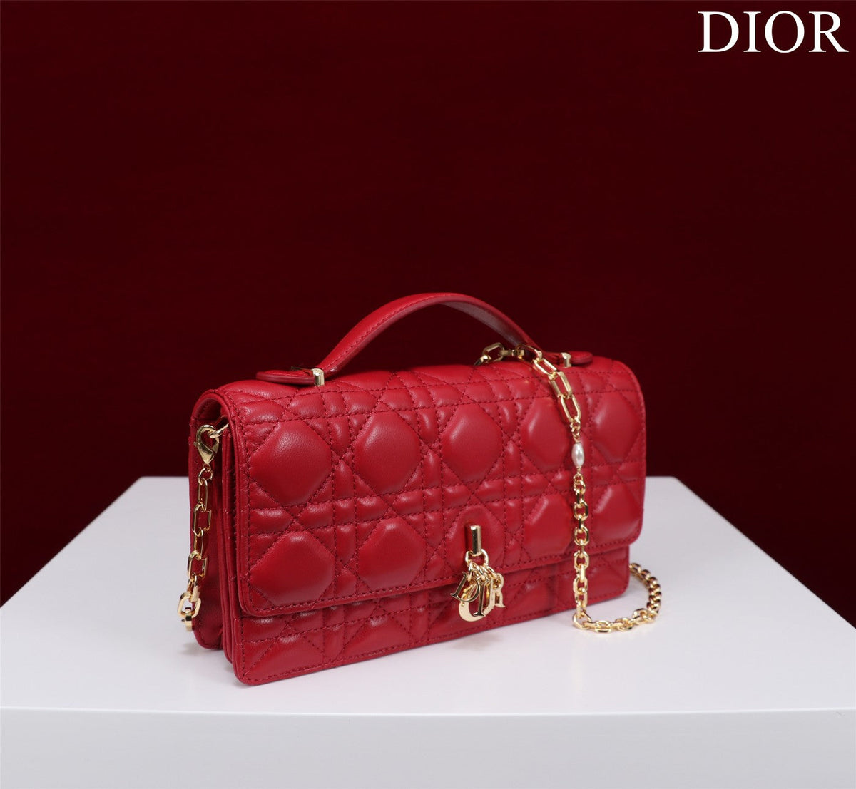 my cd mini 21 red lambskin